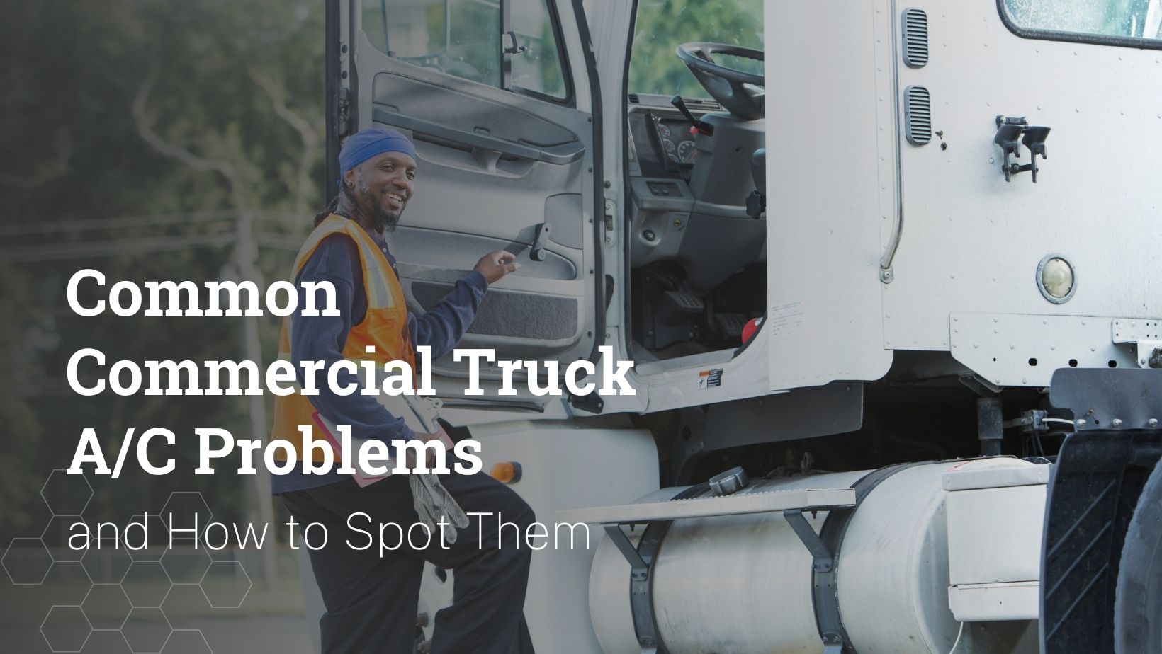 A Man getting inside his Semi-truck